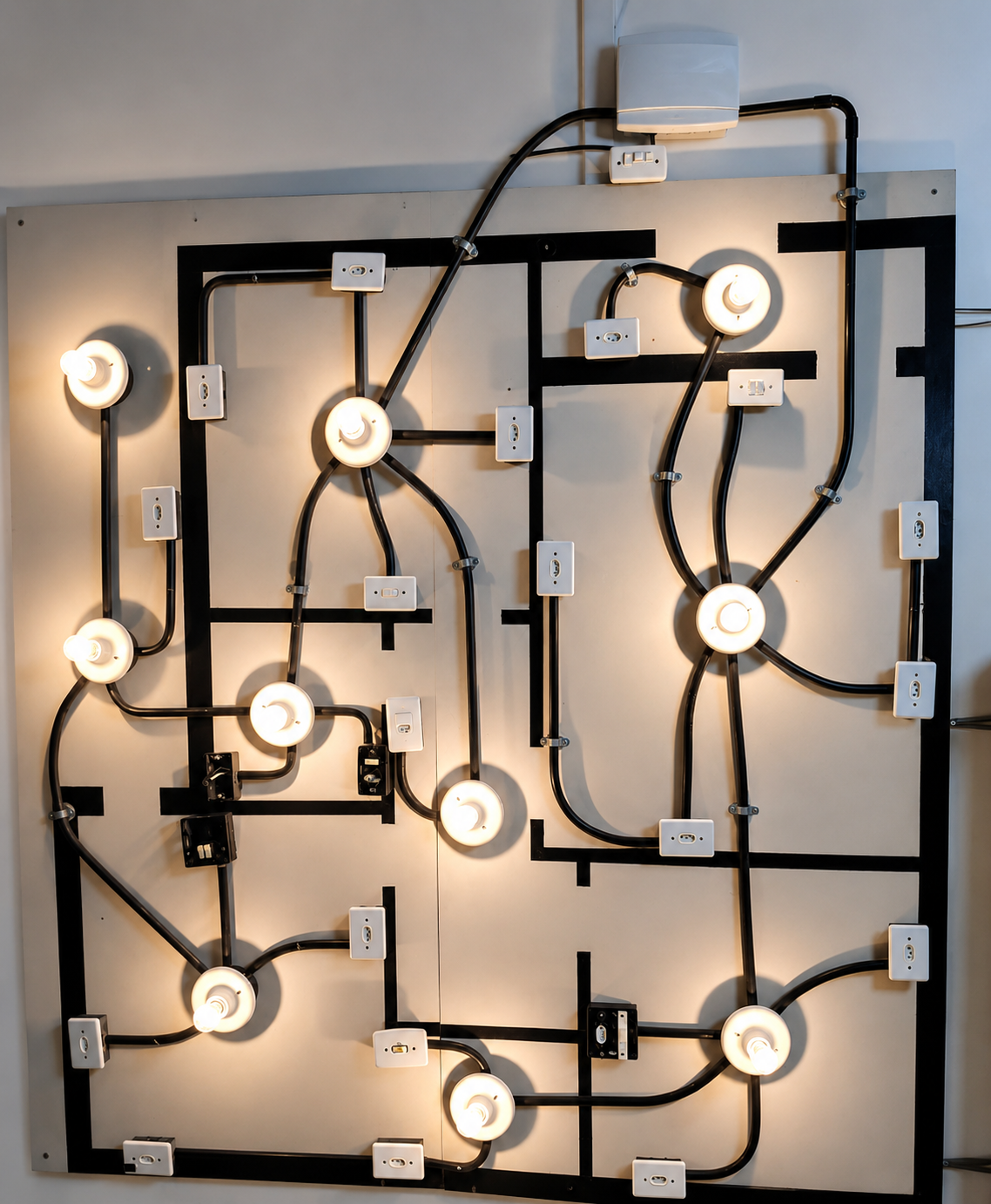 Painel didático de instalações elétricas da HERTZ Cursos e Serviços